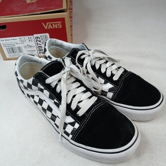 VANS Old Skool Black Checkerboard - Mens Size 6.5/ - Picture 5 of 9